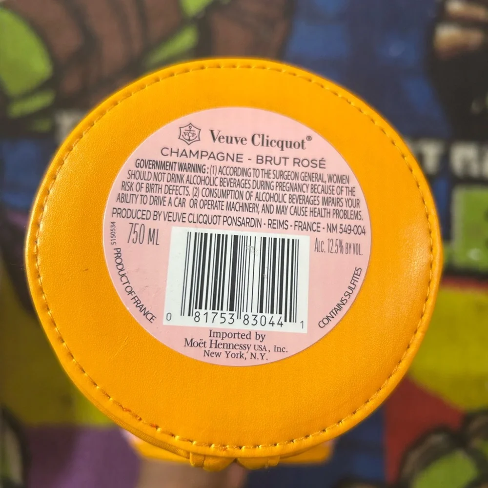 Veuve Clicquot Rosé Champagne Bottle Cover - Pink and Yellow